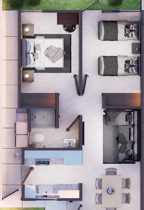 Modelo Mariposa, planta arquitectónica